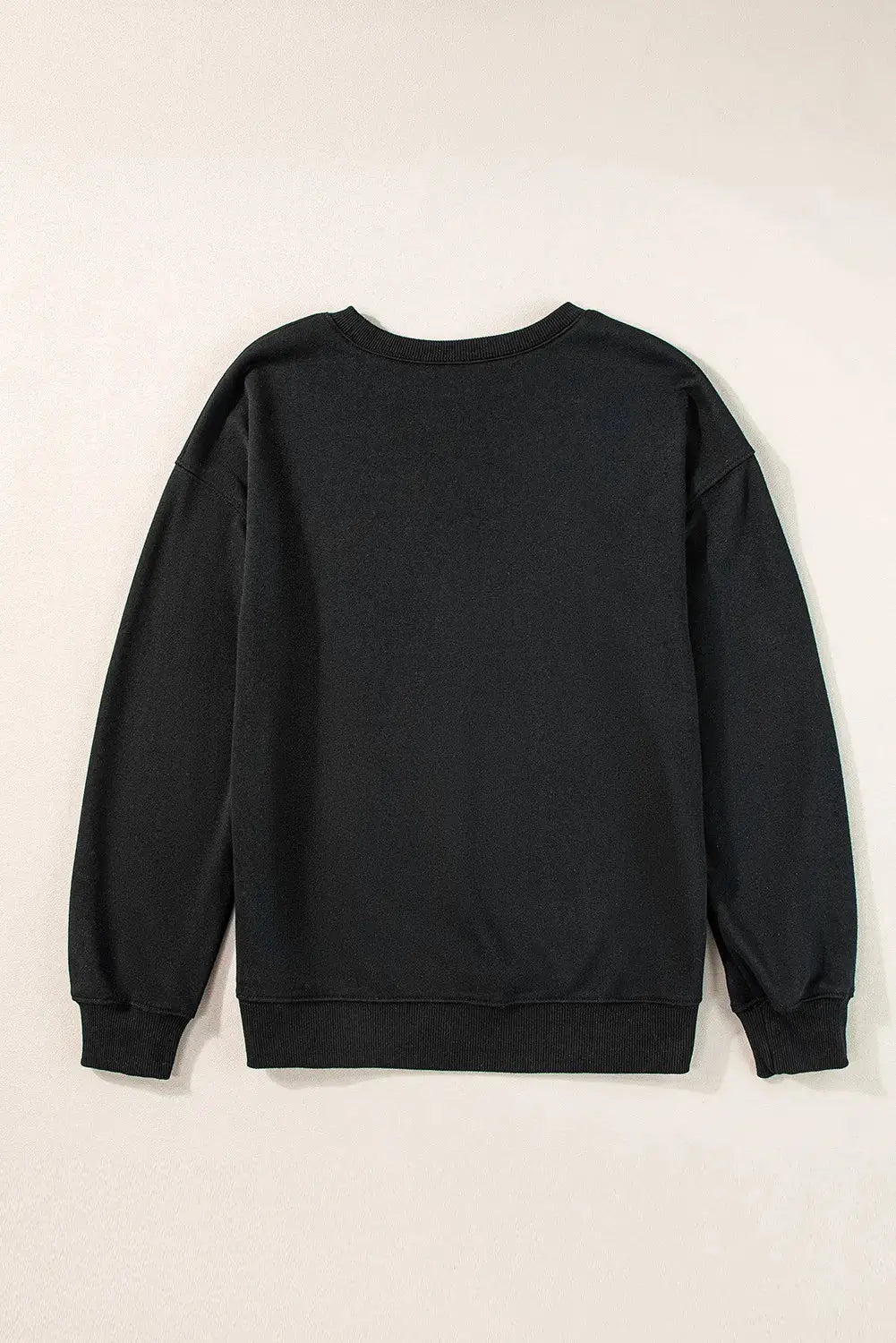Black Pumpkin & Ghost Round Neck Long Sleeve Halloween Sweatshirt