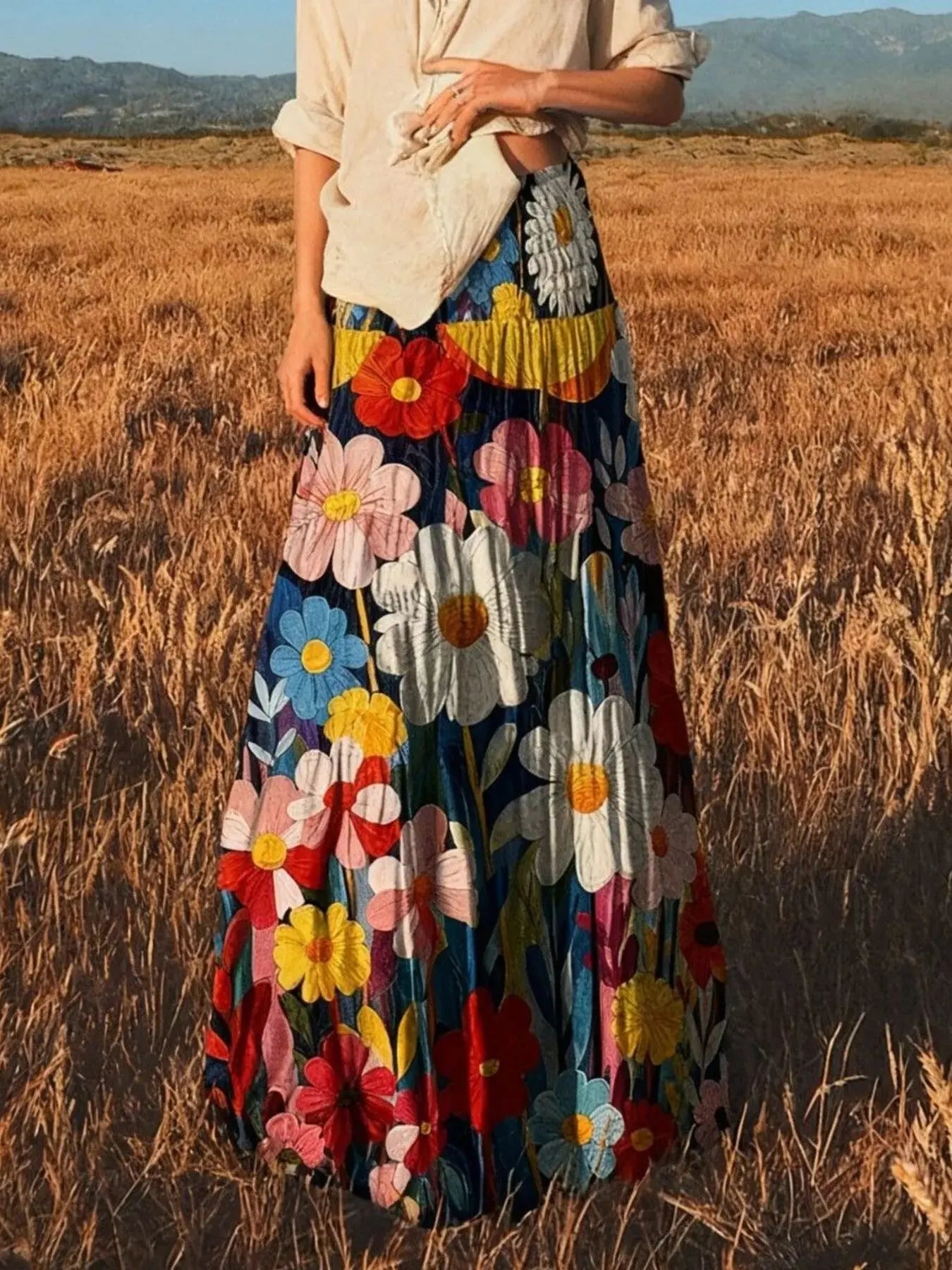 Flowy Floral Maxi Skirt