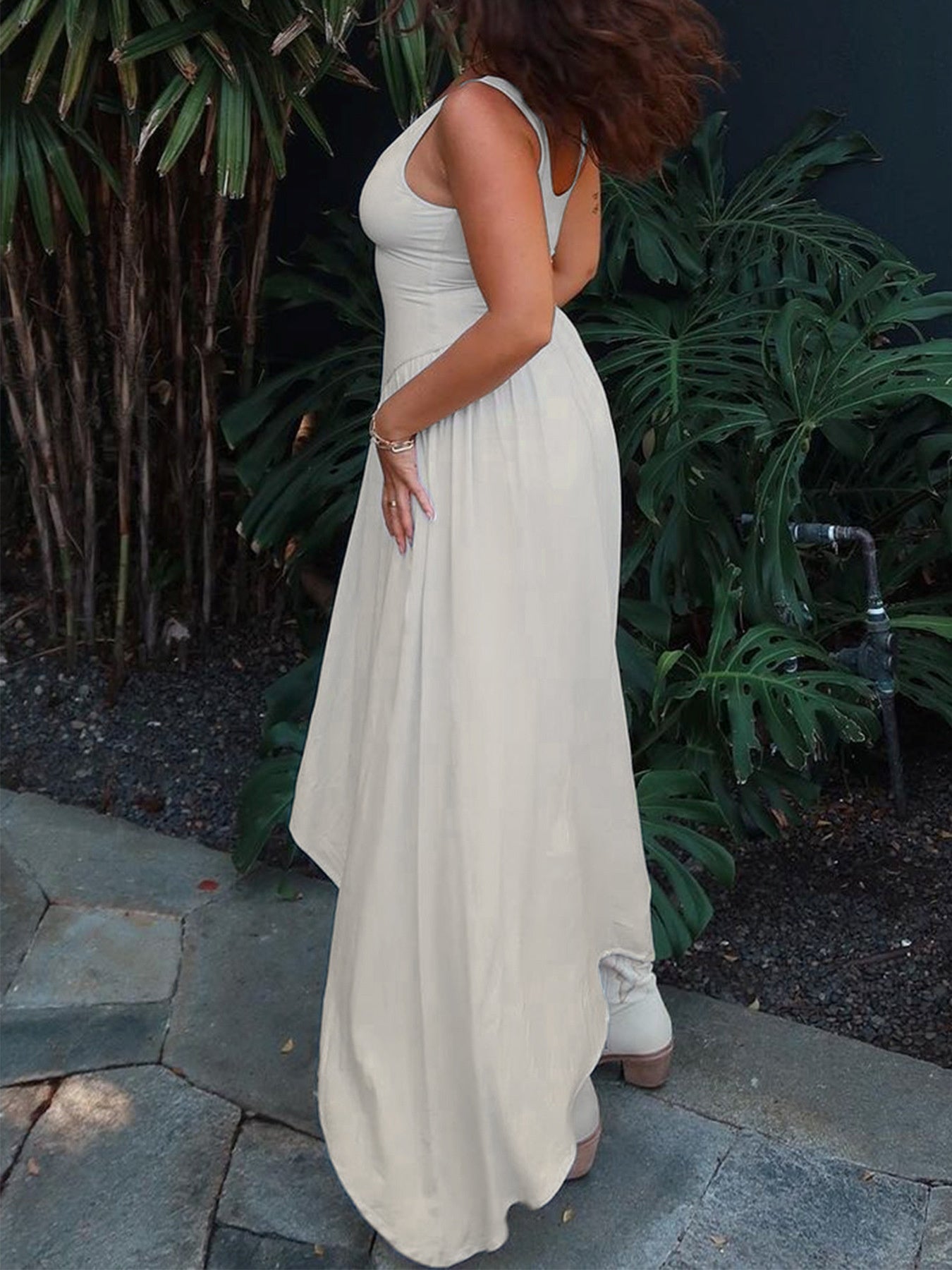 Flowy Wide Strap Maxi Dress