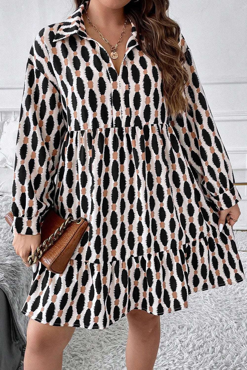 Dresses Apricot Plus Size V-Neck Mini Dress by Love Salve
