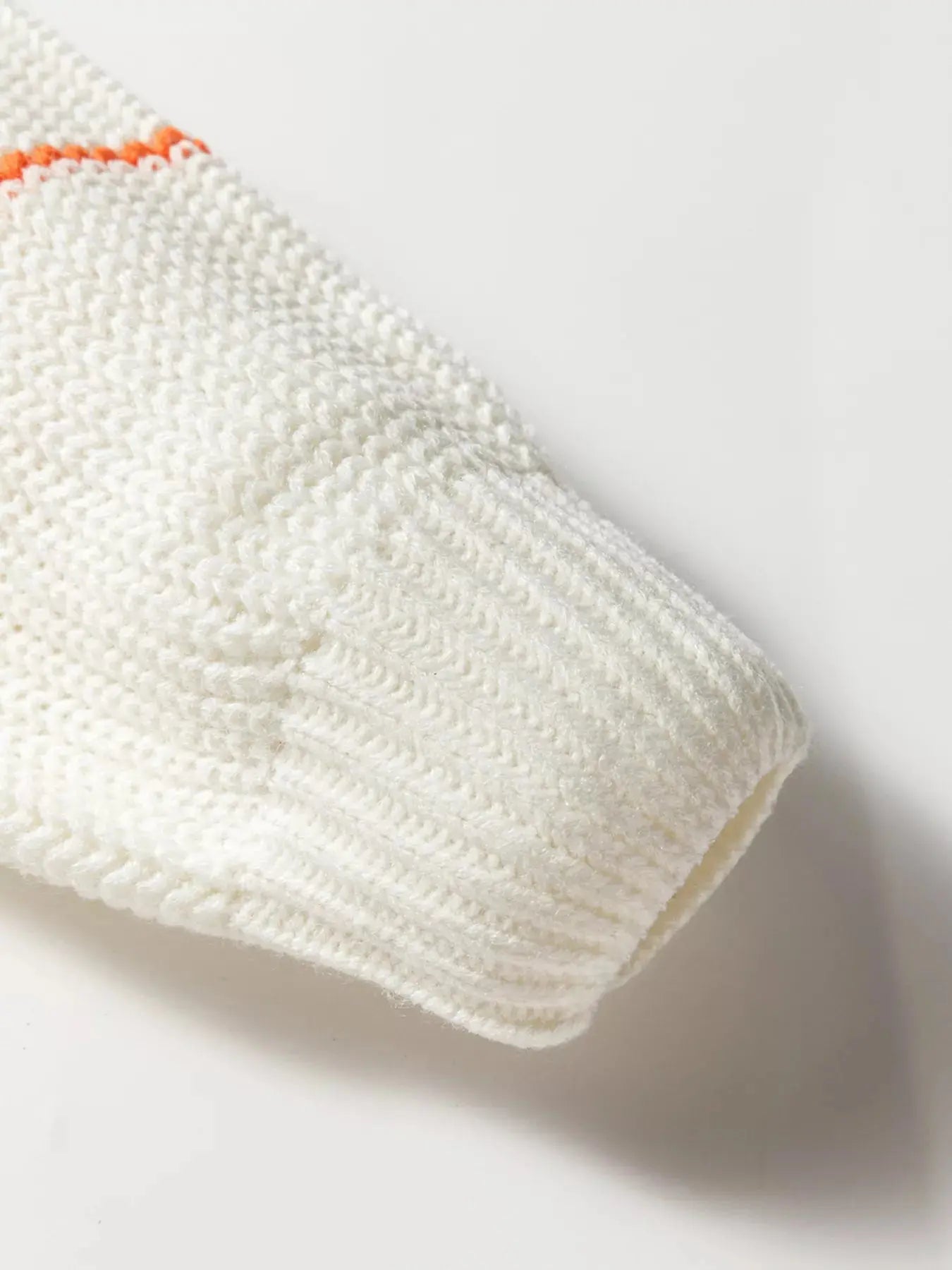 Colorful Striped Detail V-Neck Baggy Drop Shoulder Sweater