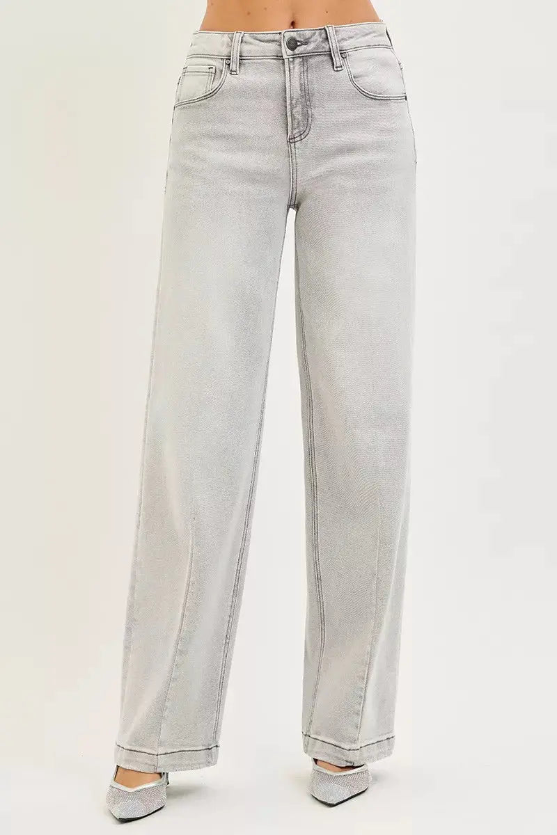 RISEN Jeans - Slouchy Baggy Jeans with Contrast Stitching