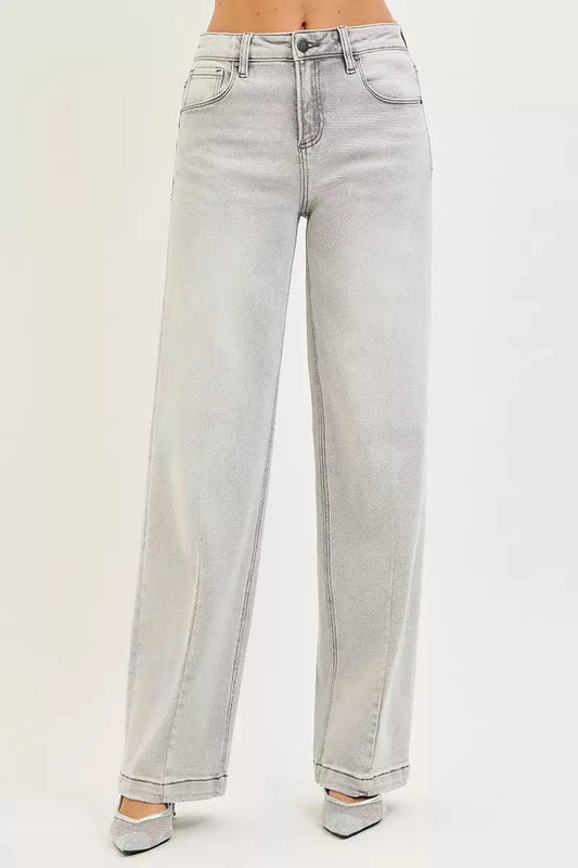 RISEN Jeans - Slouchy Baggy Jeans with Contrast Stitching