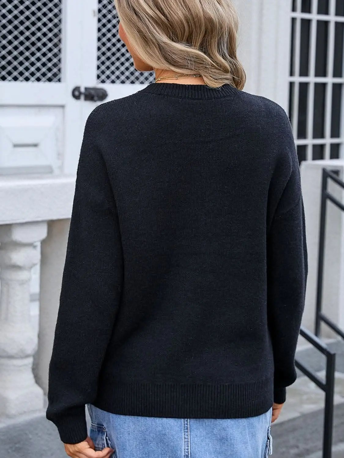 Sweaters Trendsi Chic bow detail long sleeve sweater