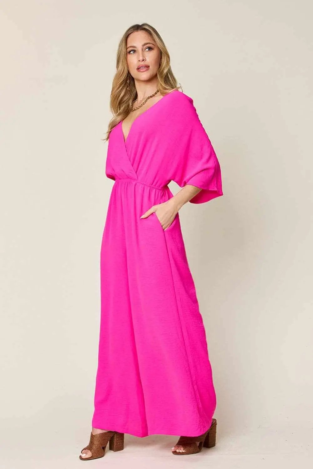 Trendsi Surplice Wide Leg Jumpsuit - Chic & Elegant