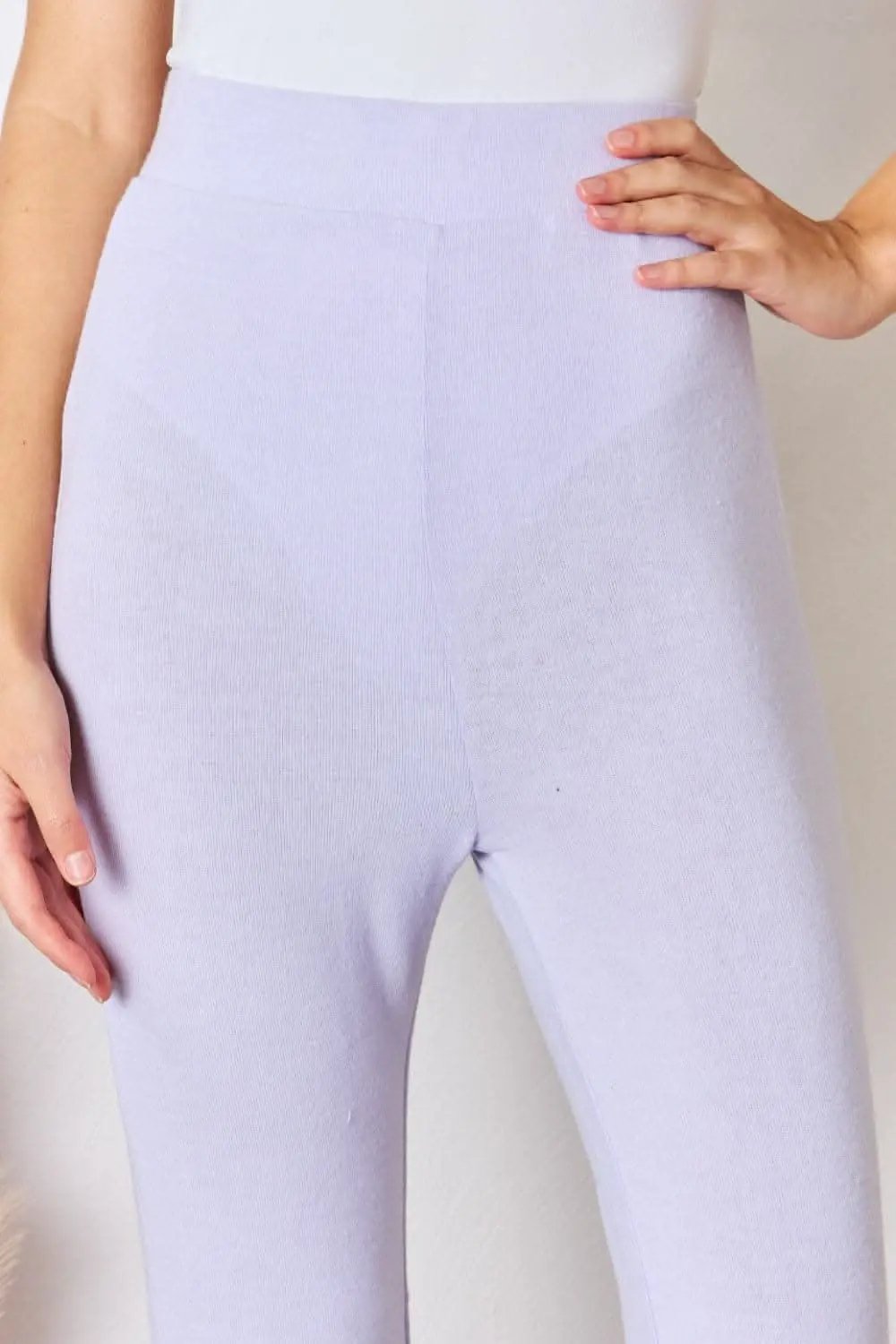 Trendsi High Waist Knit Flare Pants Women's Lounge Sweatpants - Ultra Soft