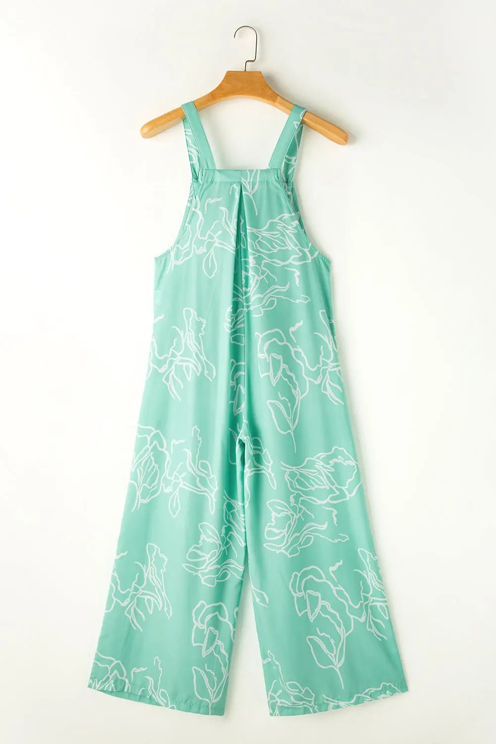 Women's Jumpsuits & Rompers Overalls Jumpsuit - Green Printed Wide Leg - Casual Style