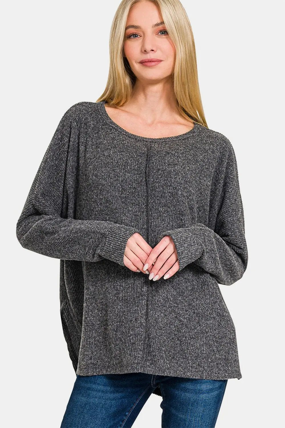 T-Shirts Trendsi High-Low Tee Women's Everyday Top Relaxed Fit Soft T-Shirt