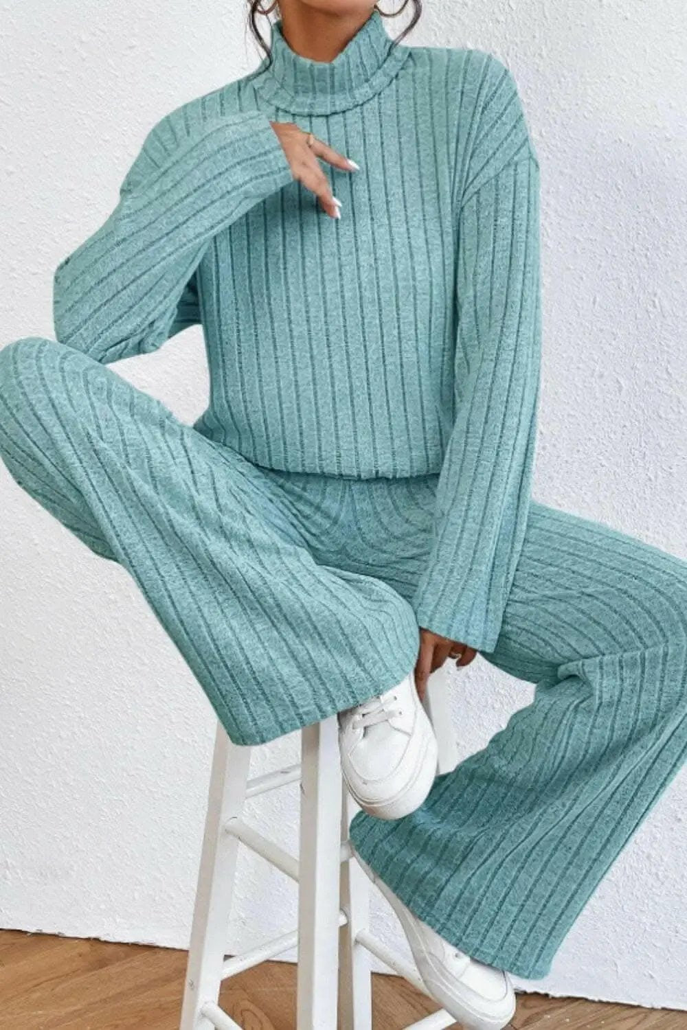Trendsi Two-Piece Sets - Chic mock neck top & pants set - Premium Quality