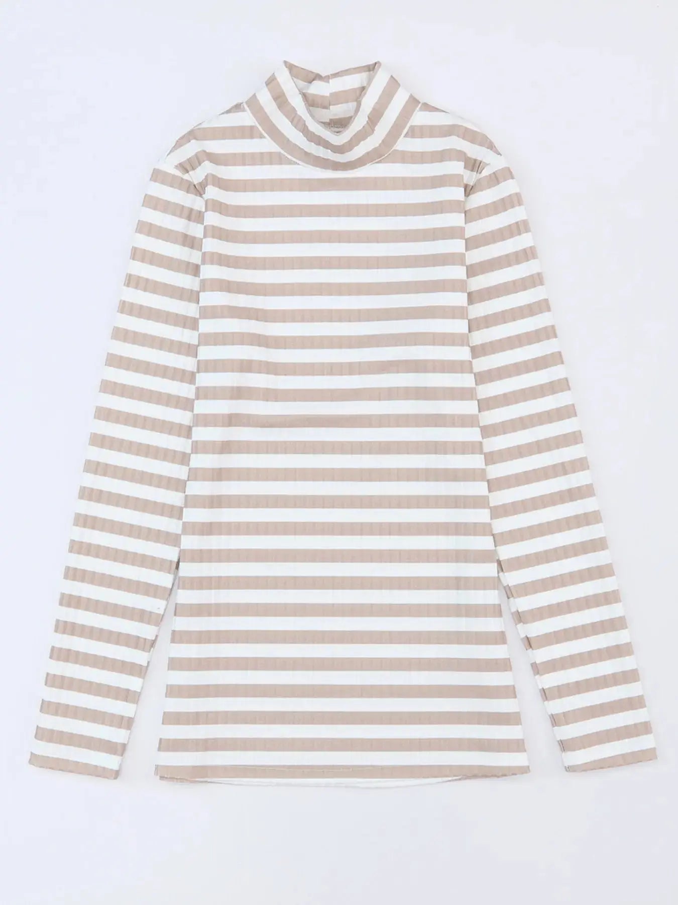 Striped Textured Knit Long Sleeve Tee