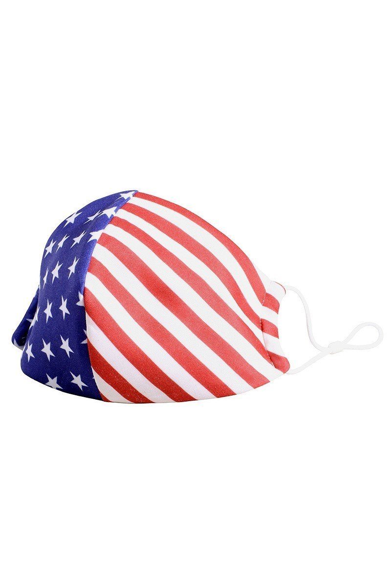 Made In Usa / Fashionable USA Flag 3d Reusable Face Mask Set of 3 Masks