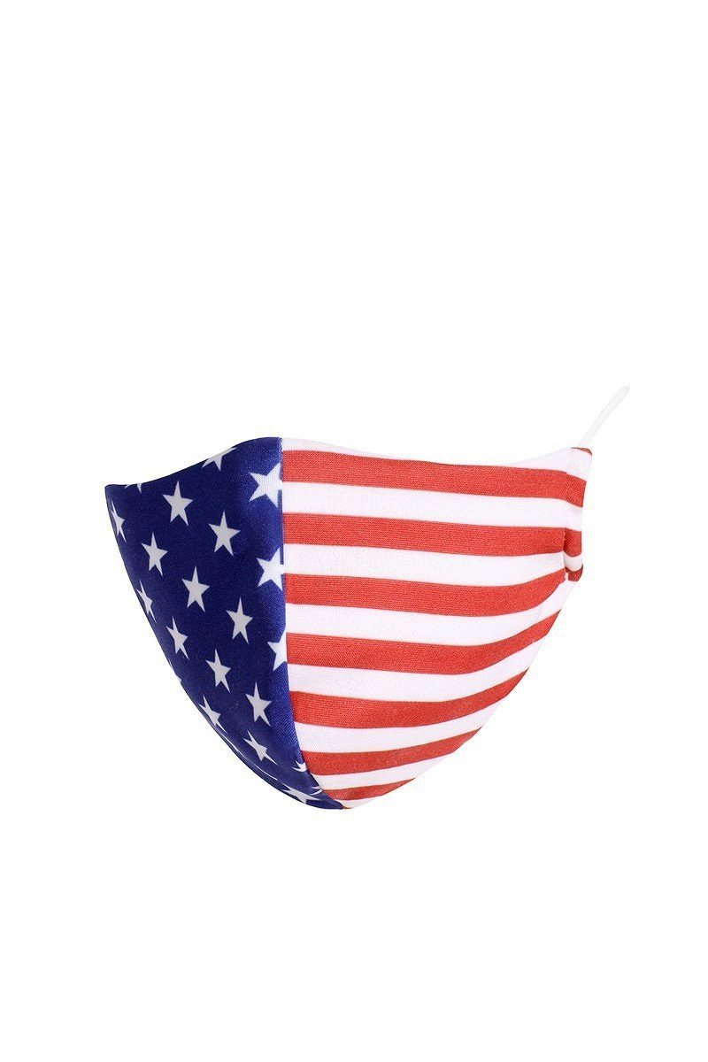 Made In Usa / Fashionable USA Flag 3d Reusable Face Mask Set of 3 Masks