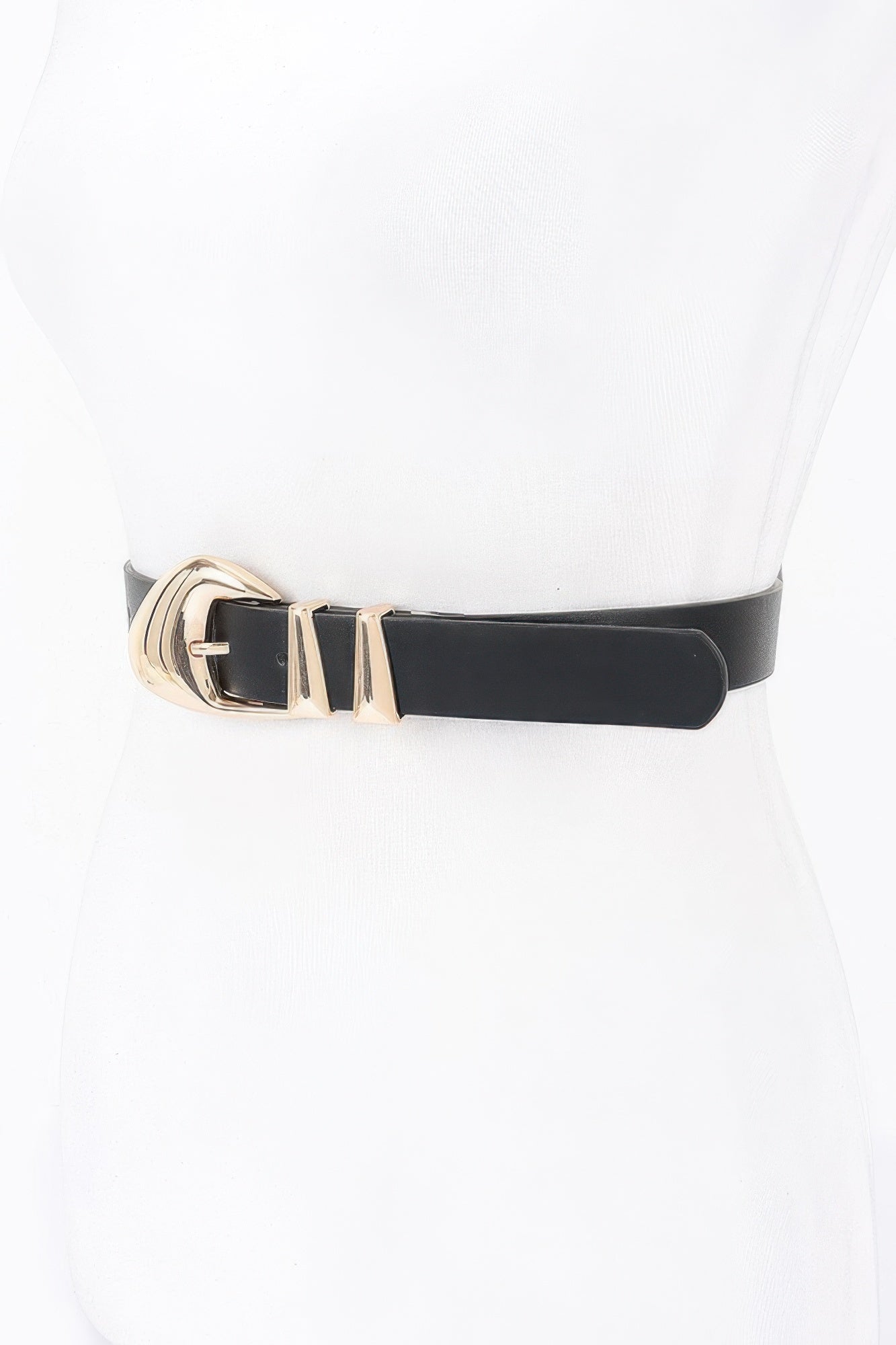 Faux Leather Multi Metal Buckle Belt