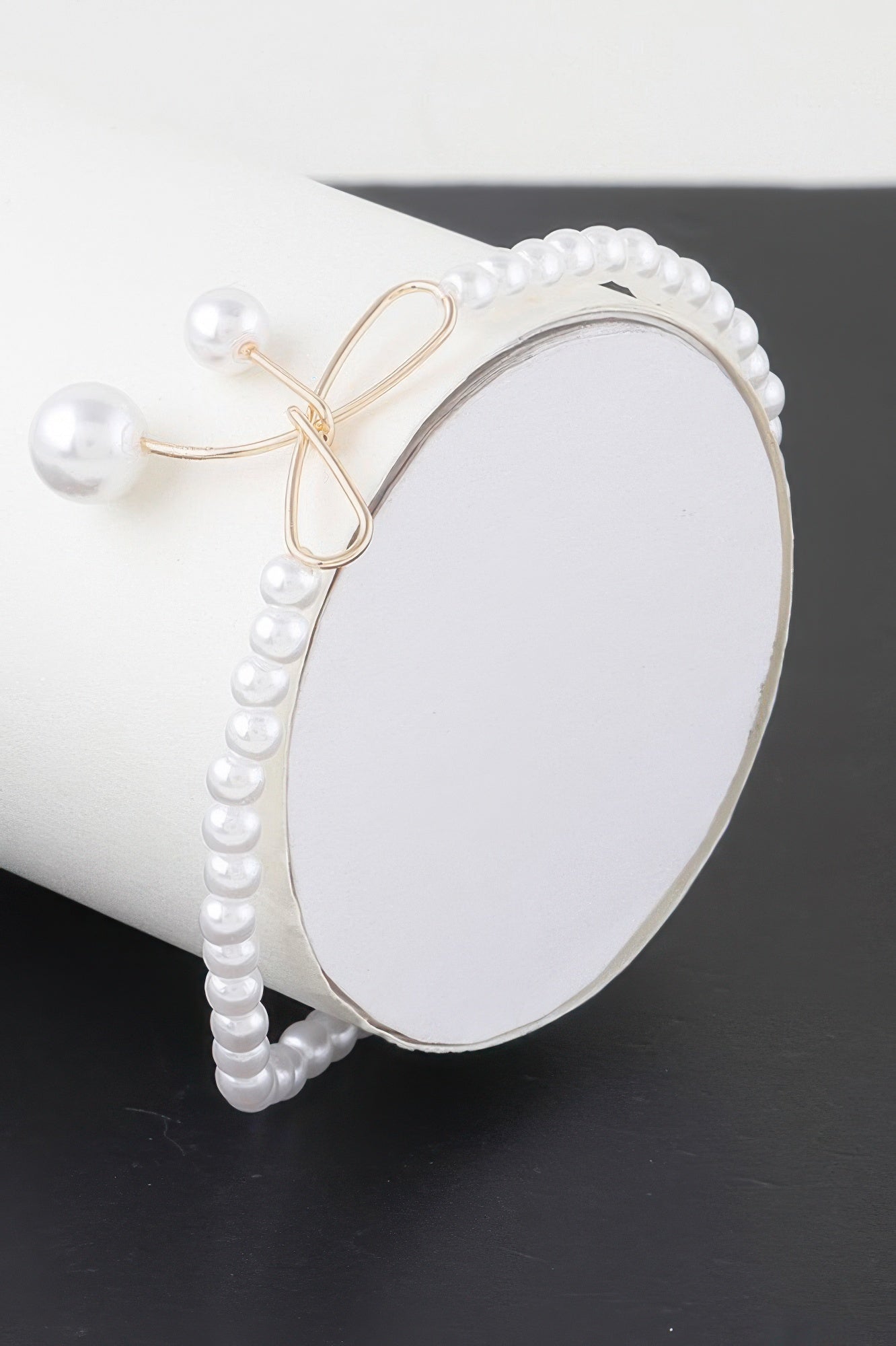 Faux Pearl Bow Bracelet