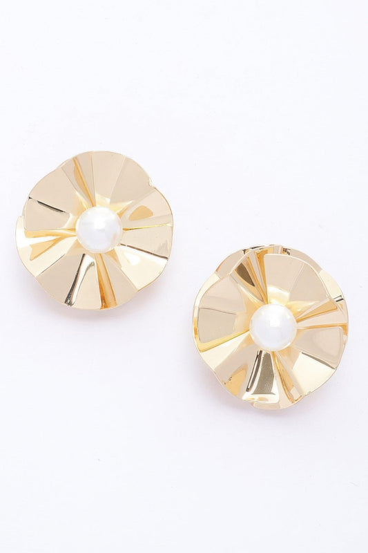 Faux Pearl Metal Earring