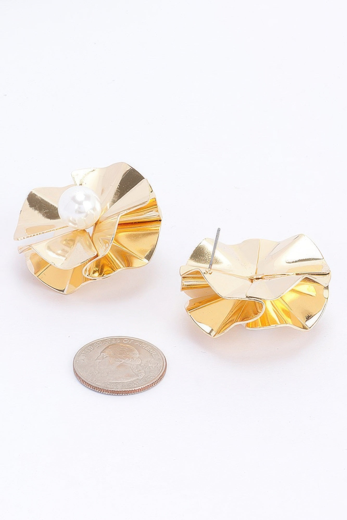 Faux Pearl Metal Earring