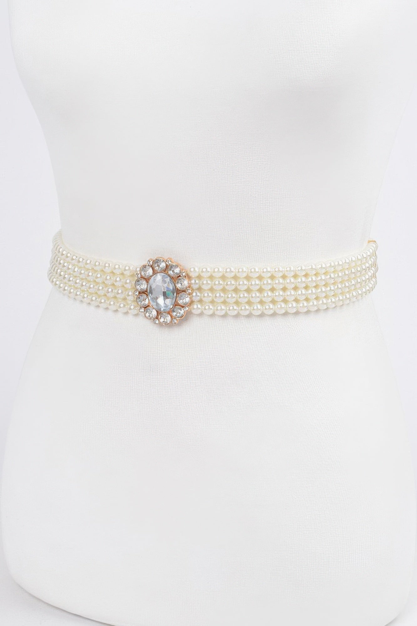 Faux Pearl Stretch Belt