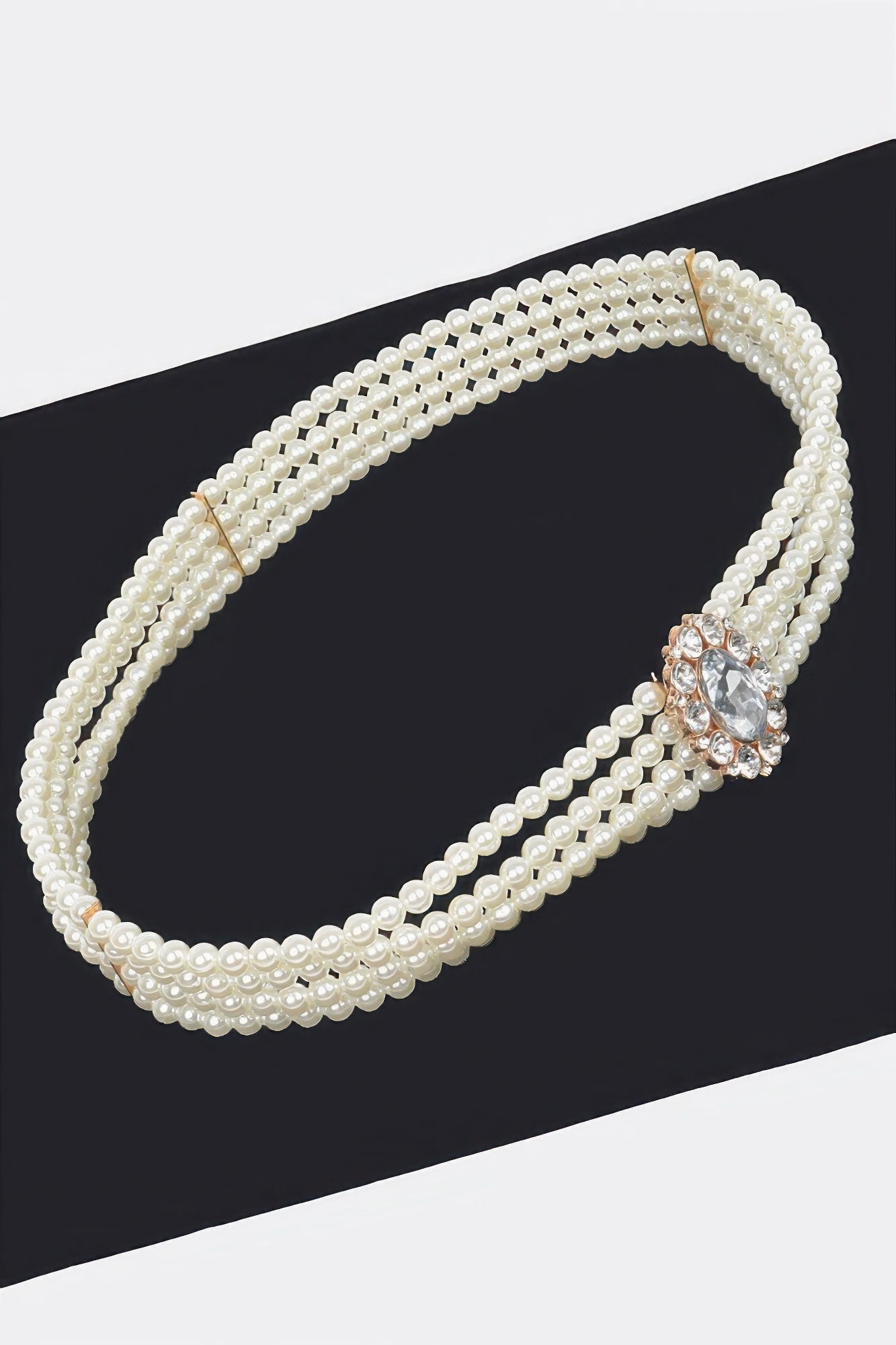 Faux Pearl Stretch Belt
