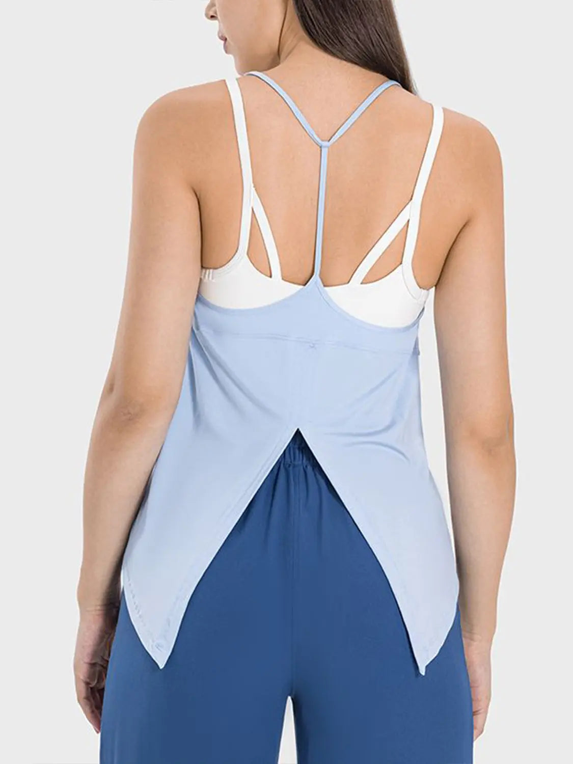 Slit Spaghetti Strap Scoop Neck Cami