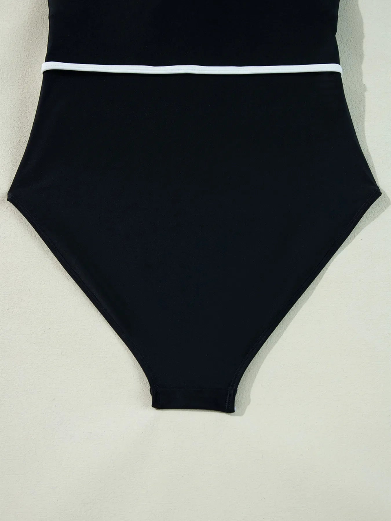 Ruffle Trim V Neck One Piece Swimsuit