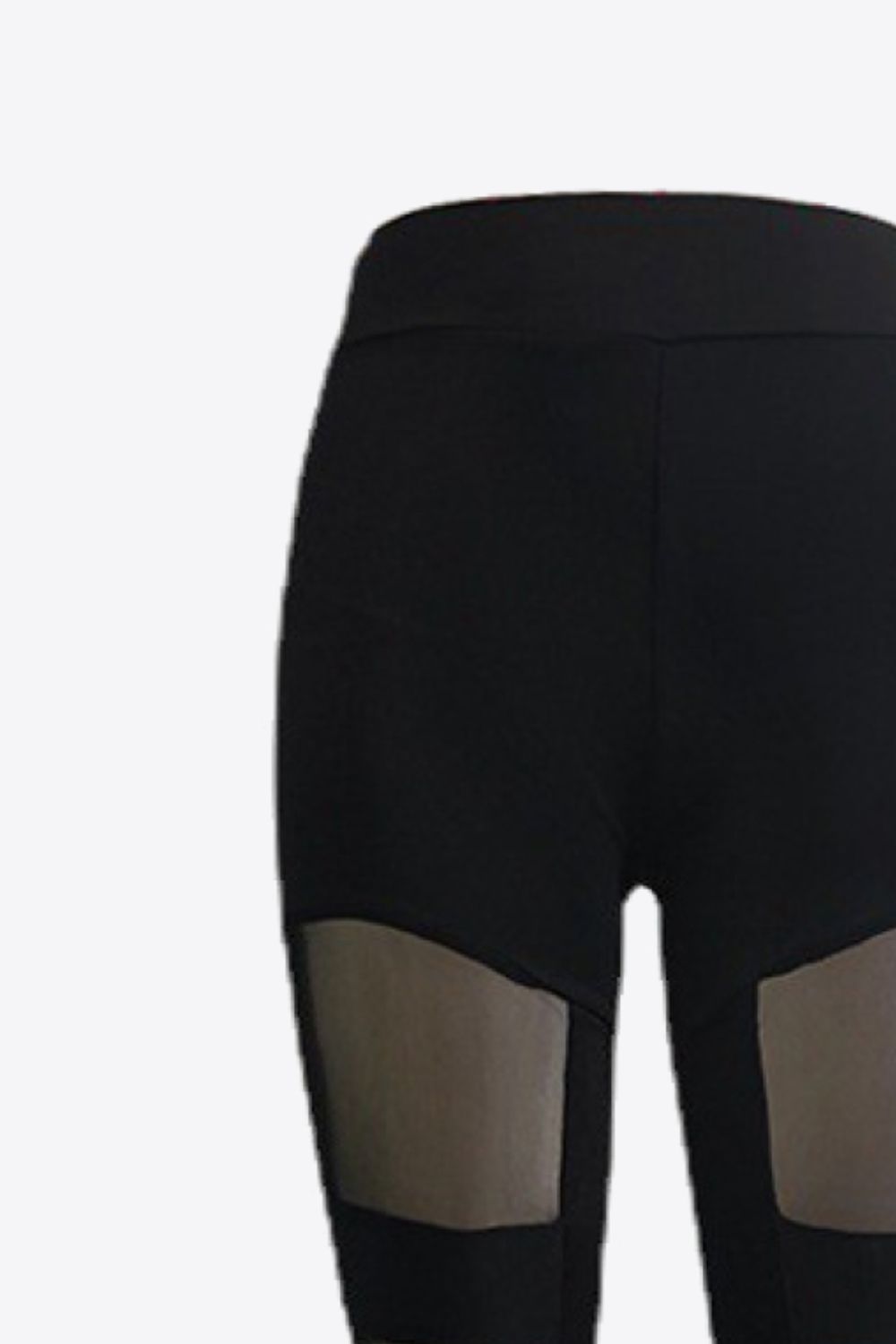 Spliced Mesh Leggings Black