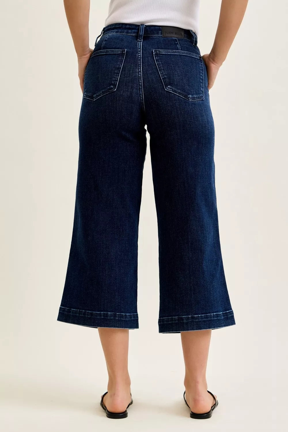 Judy Blue High Waist Wide Leg Ankle Jeans