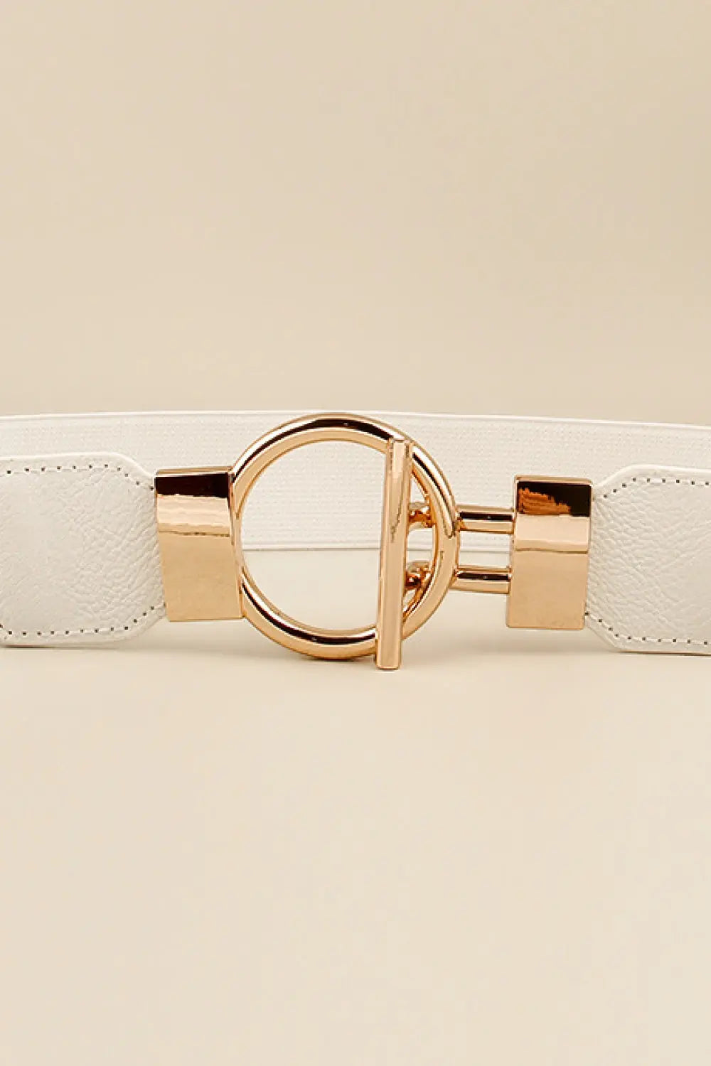 Zinc Alloy Circle Shaped Buckle PU Leather Belt