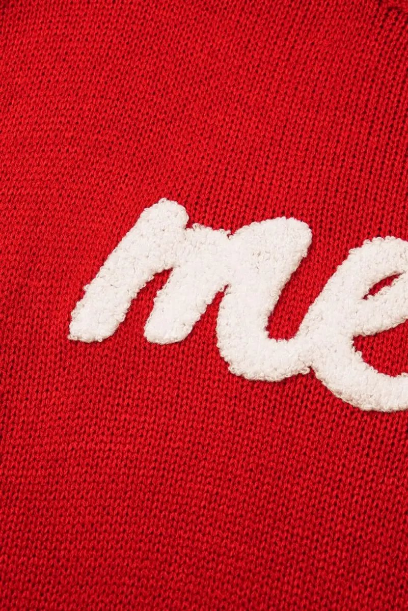 Women's Sweater - Red Sequin Sleeve - Christmas Party Southern Belle