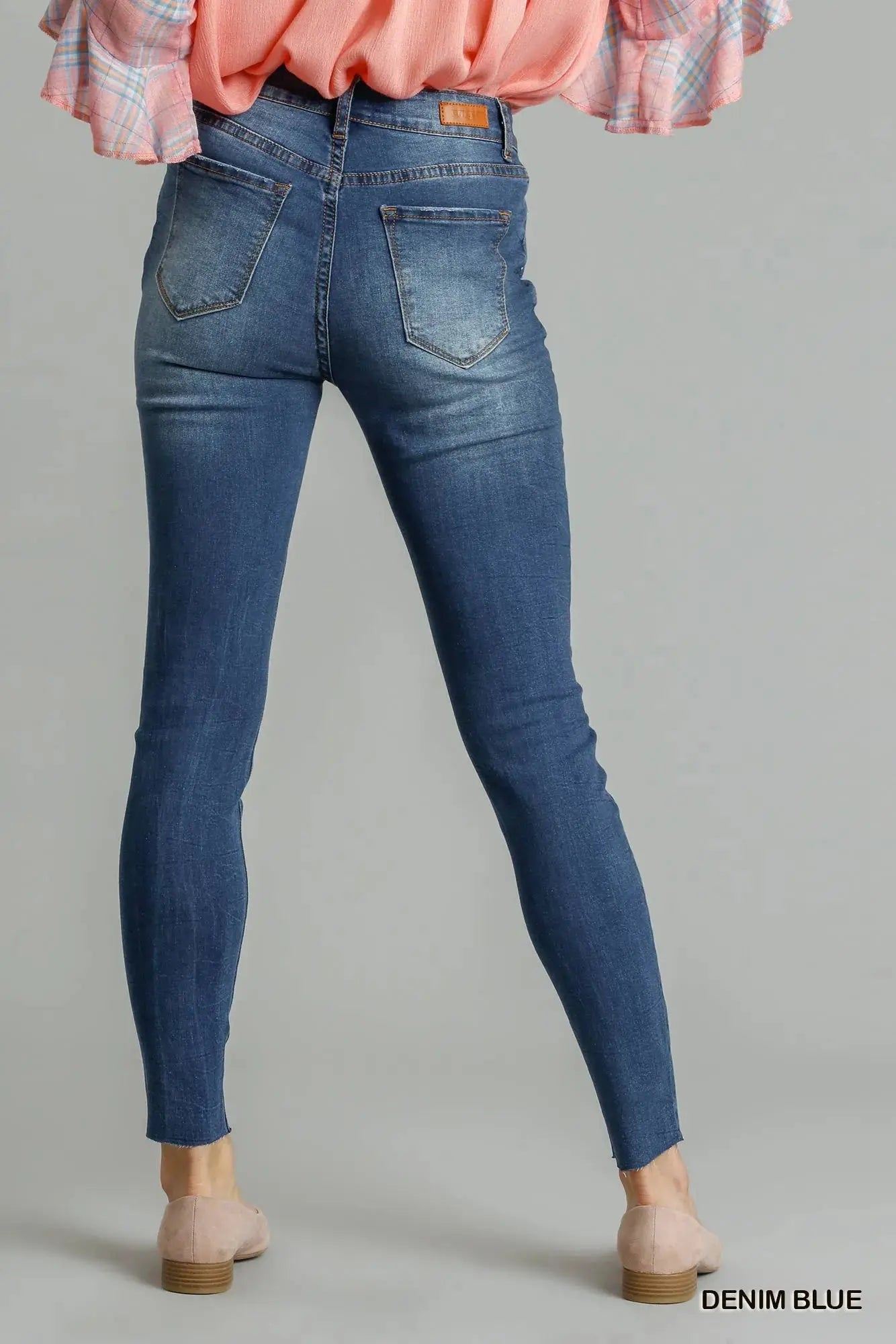 Umgee High-Waist Distressed Skinny Jeans