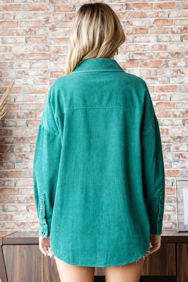 Accessories Trendsi Corduroy Shirt Women's Casual Button Down Top Soft & Comfy