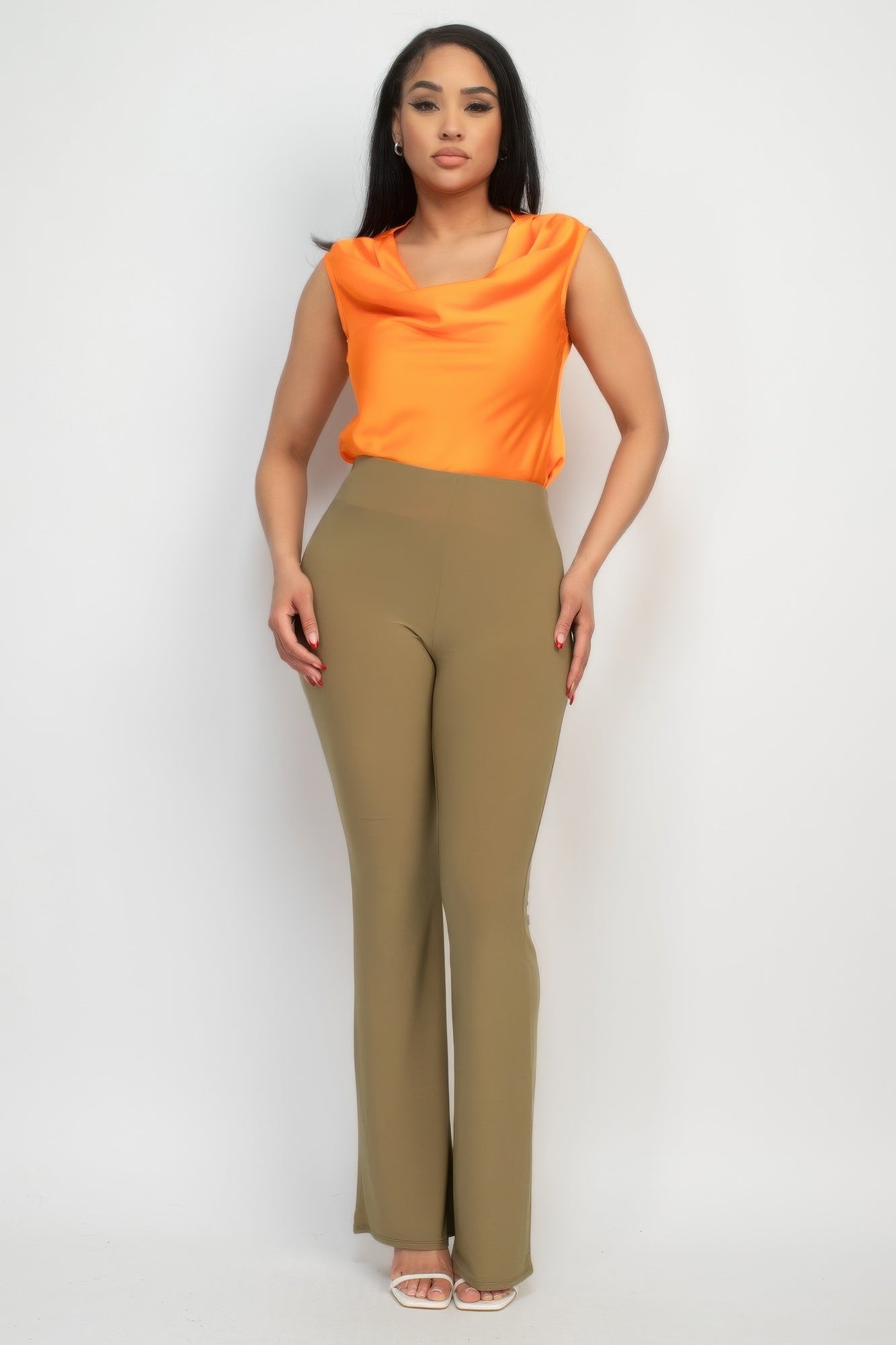 Size Small Fit And Flare Elastic Casual Pants