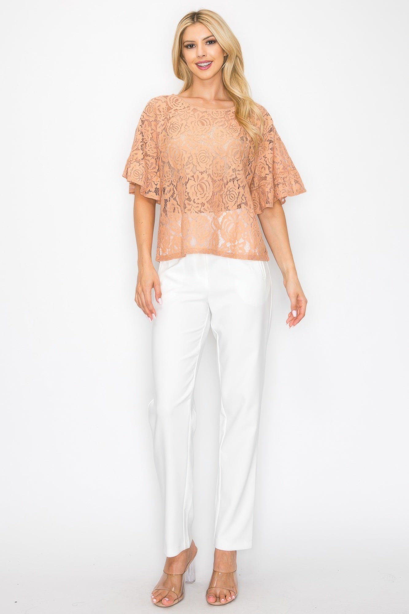 Floral Embroidered Crochet Lace Boxy Blouse Top