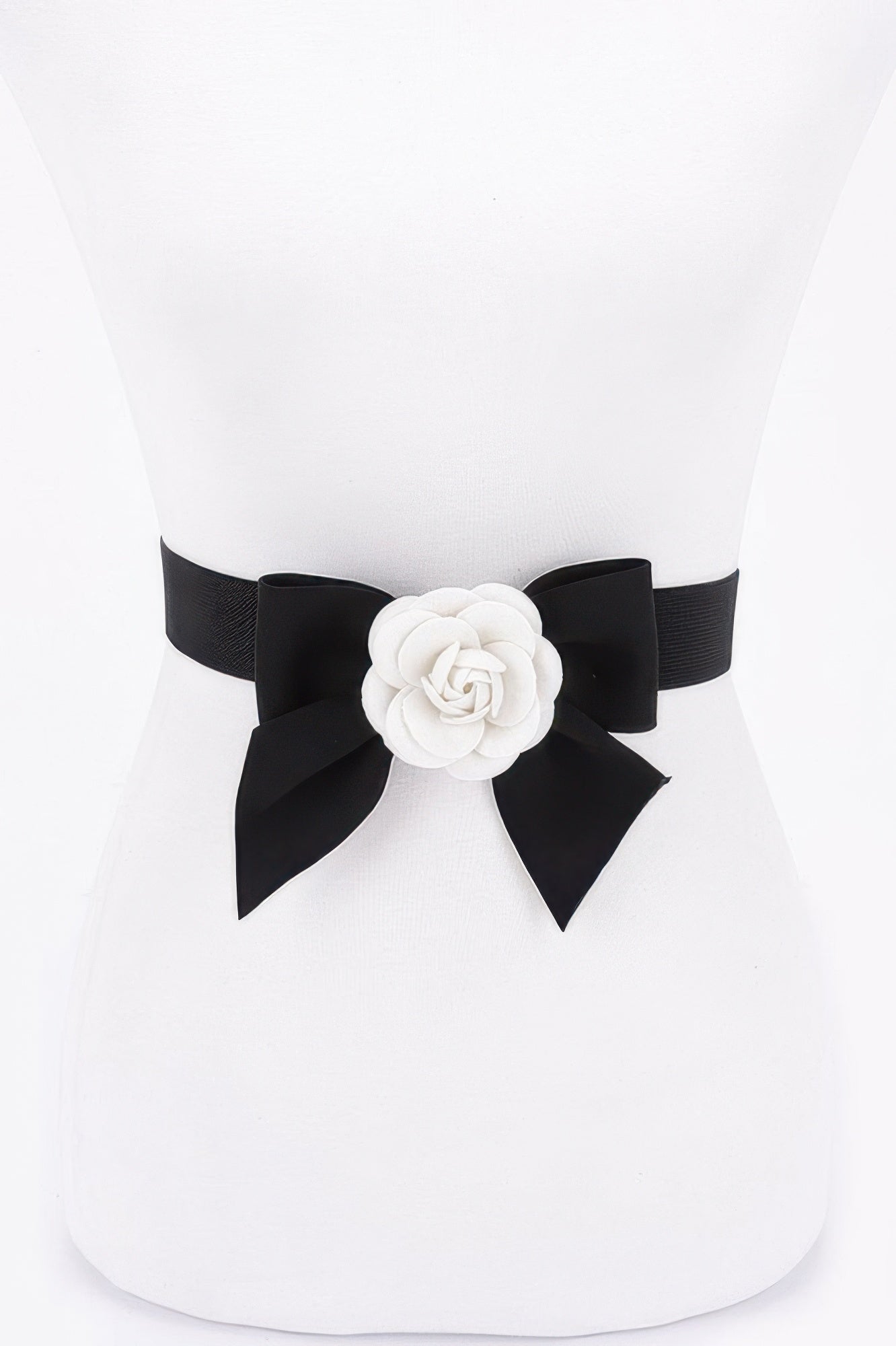 Flower on Ribbon Bow Elastic Belt