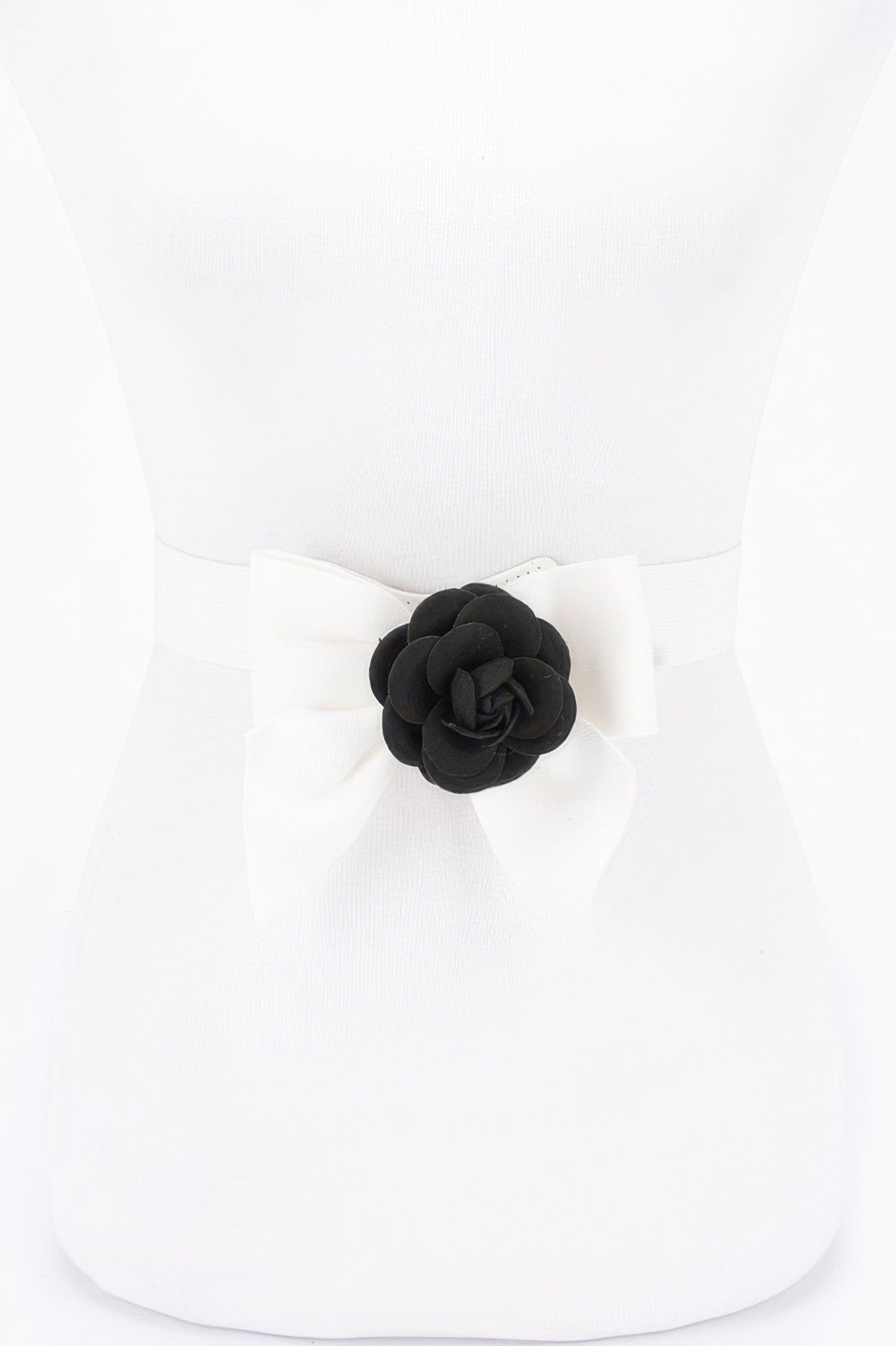 Flower on Ribbon Bow Elastic Belt