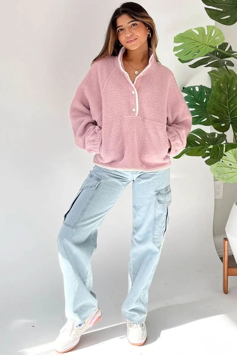 Women's Fuchsia Plush Sweatshirt | Love Salve Fleece