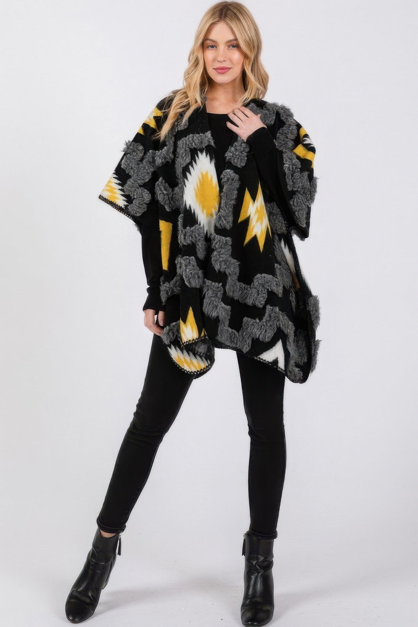 Fuzzy Aztec Pattern Kimono