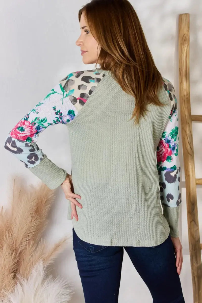 Women's Blouse Blouse - Printed Round Neck - Women's Casual Top