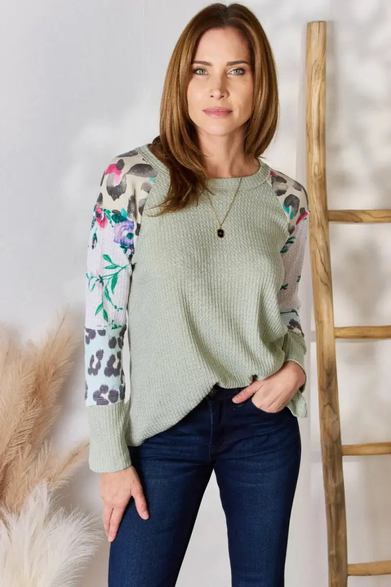 Women's Blouse Blouse - Printed Round Neck - Women's Casual Top