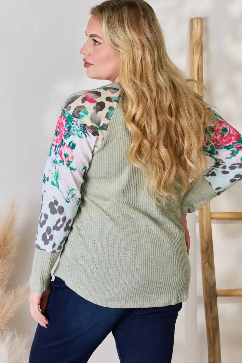 Women's Blouse Blouse - Printed Round Neck - Women's Casual Top