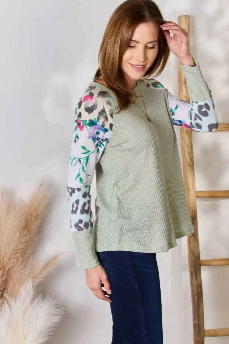 Women's Blouse Blouse - Printed Round Neck - Women's Casual Top
