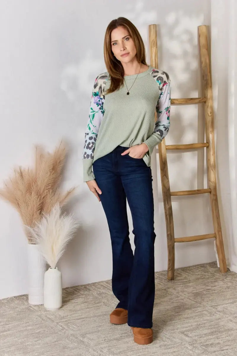 Women's Blouse Blouse - Printed Round Neck - Women's Casual Top