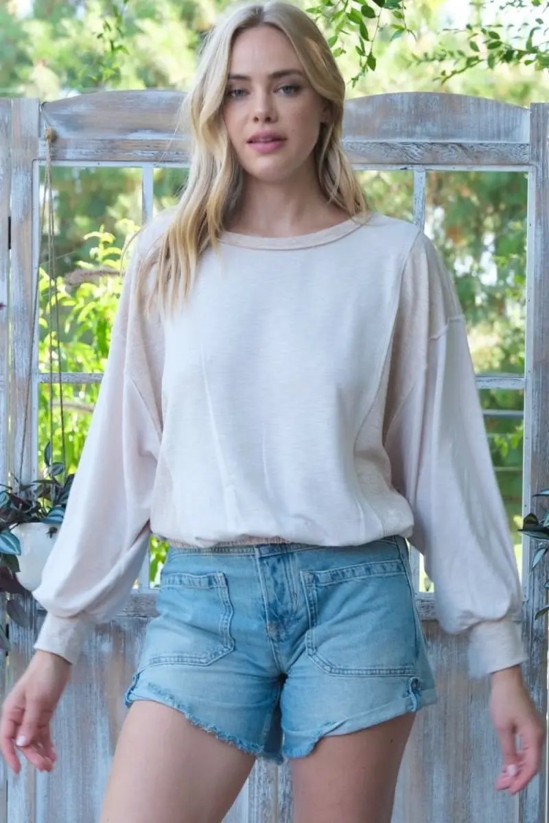 Sweaters Trendsi Ribbed Knit Two Tone Top Women's Casual Shirt Soft & Stylish
