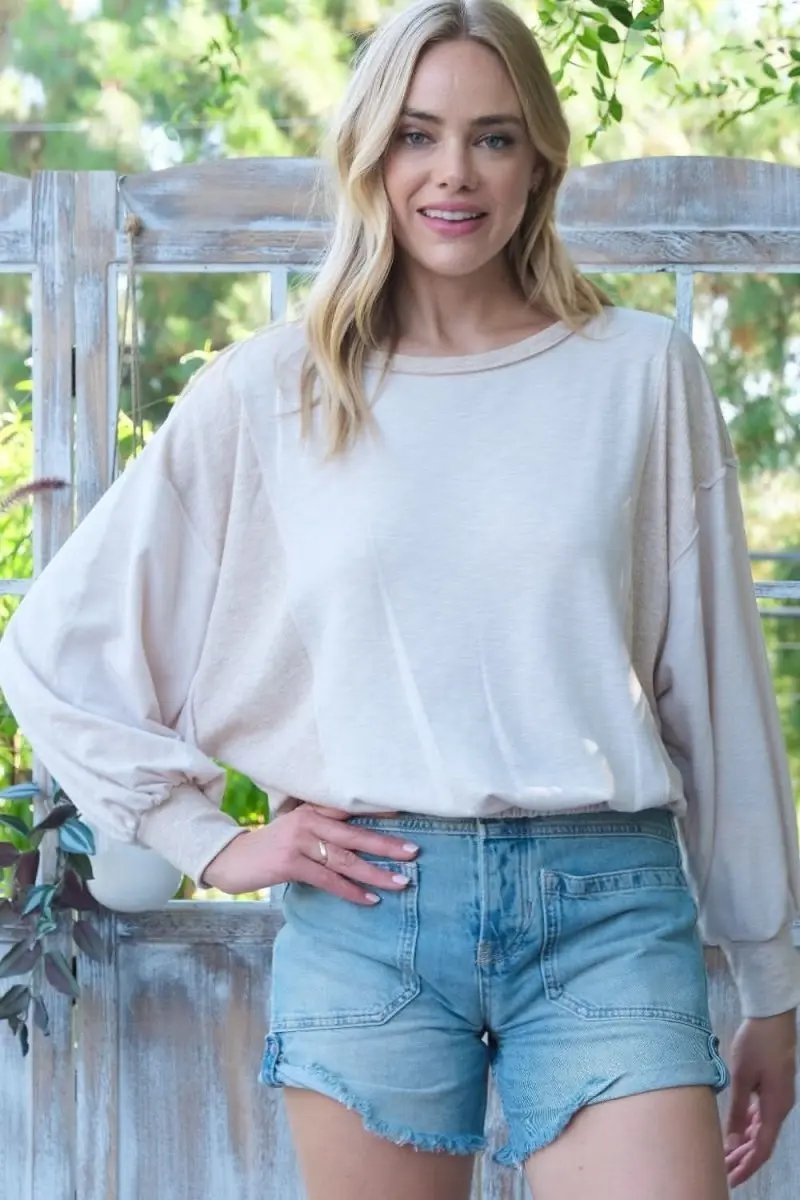 Sweaters Trendsi Ribbed Knit Two Tone Top Women's Casual Shirt Soft & Stylish