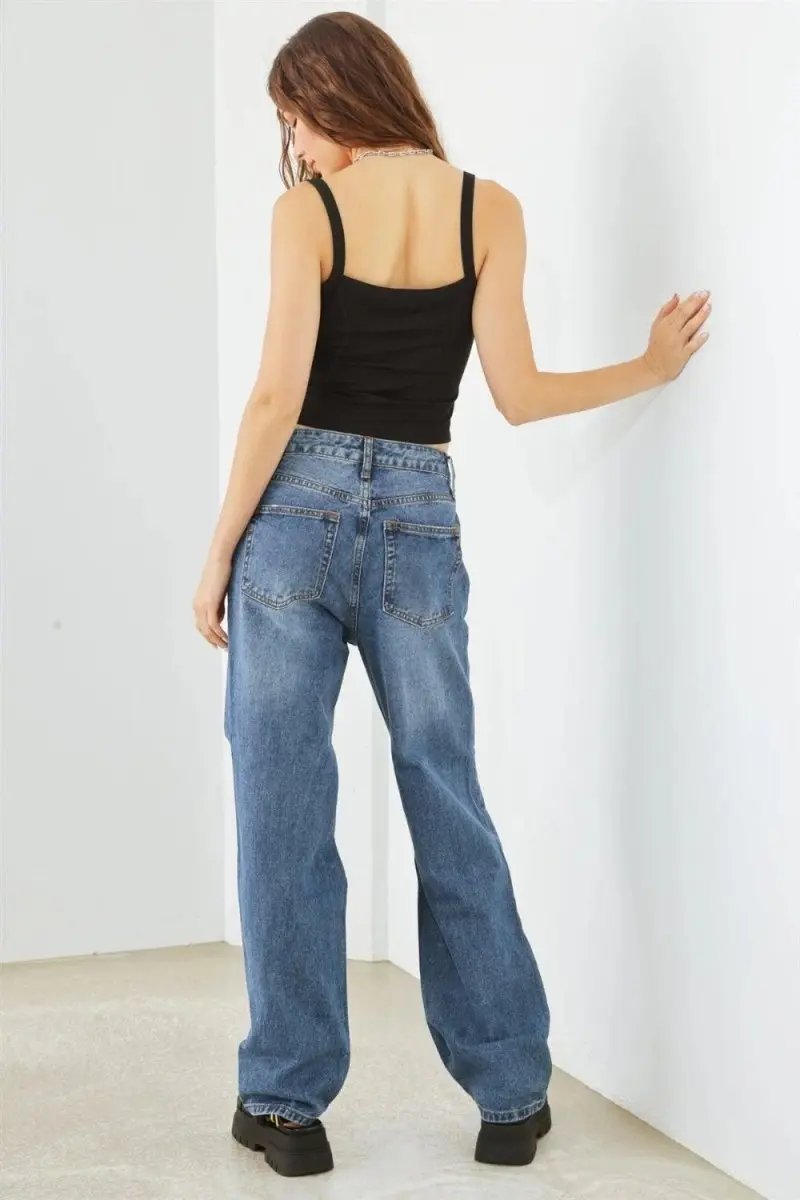 Jeans & Denim Trendsi Distressed High Waist Jeans Women's Fashion Denim USA Shipped