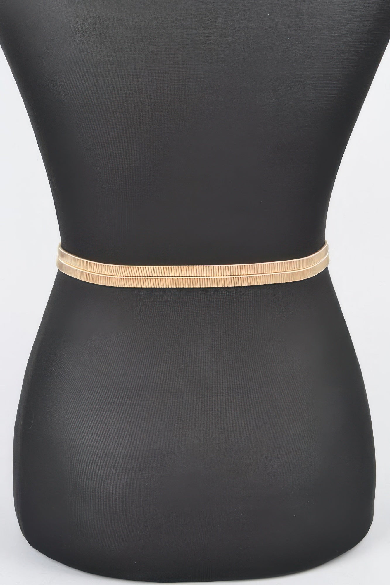 Hammered Metal Buckle Stretch Belt