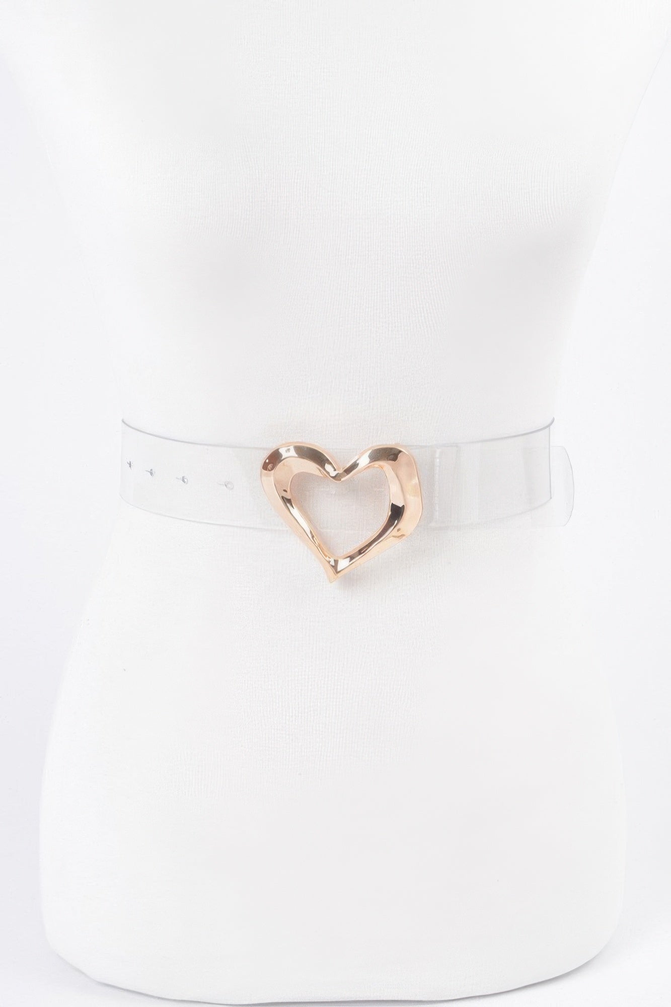 Heart Shape Metal Buckle Clear Belt
