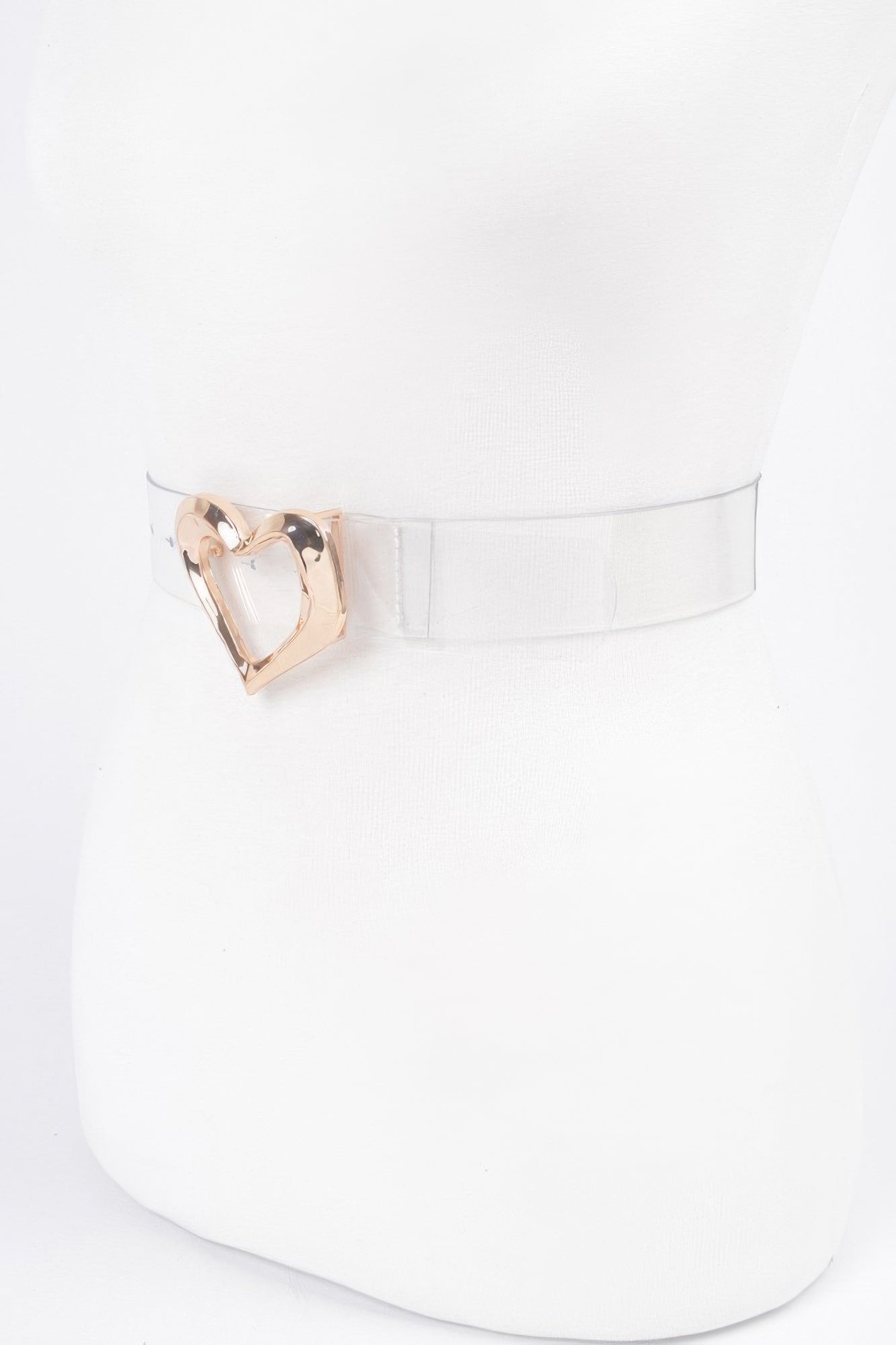 Heart Shape Metal Buckle Clear Belt