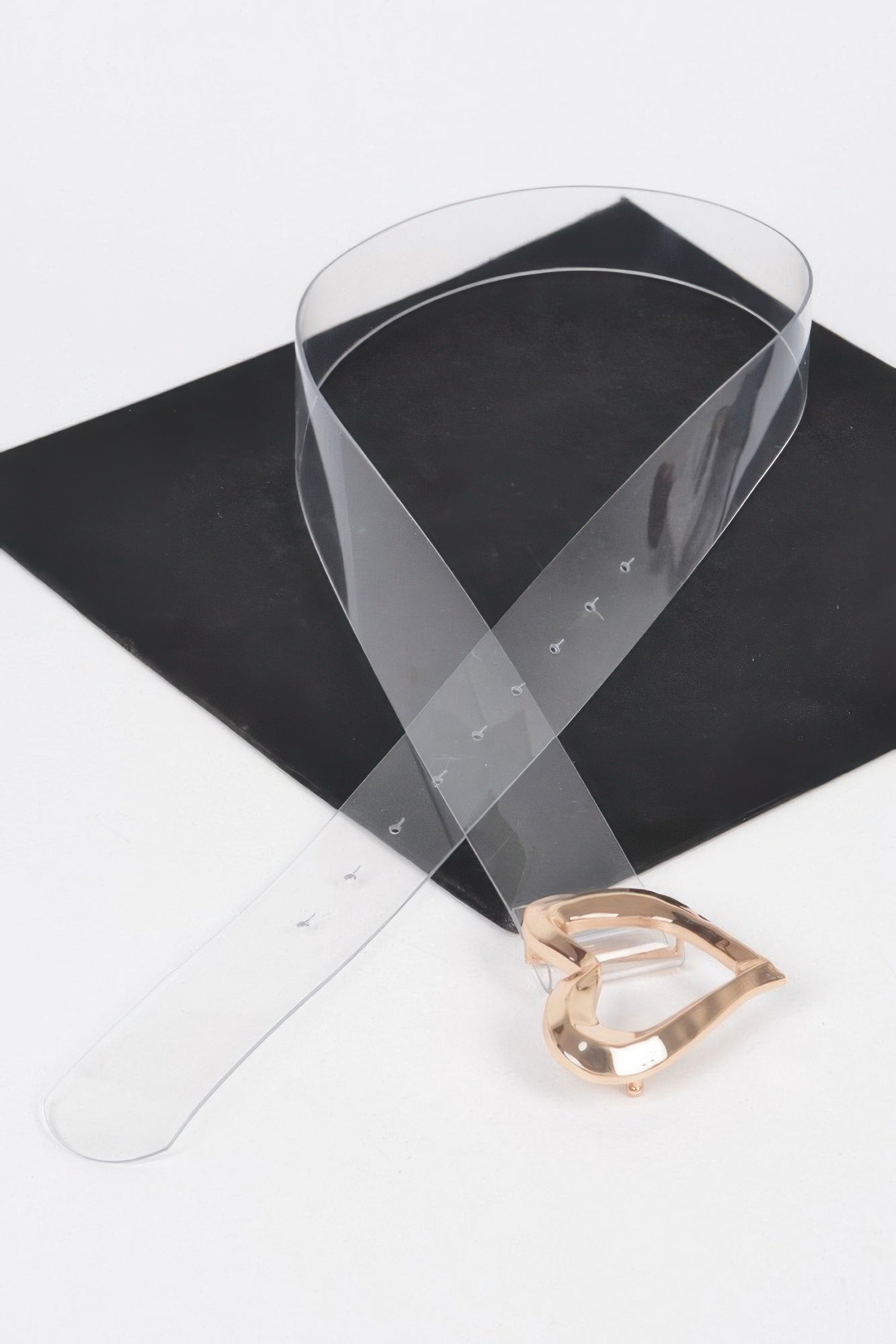 Heart Shape Metal Buckle Clear Belt