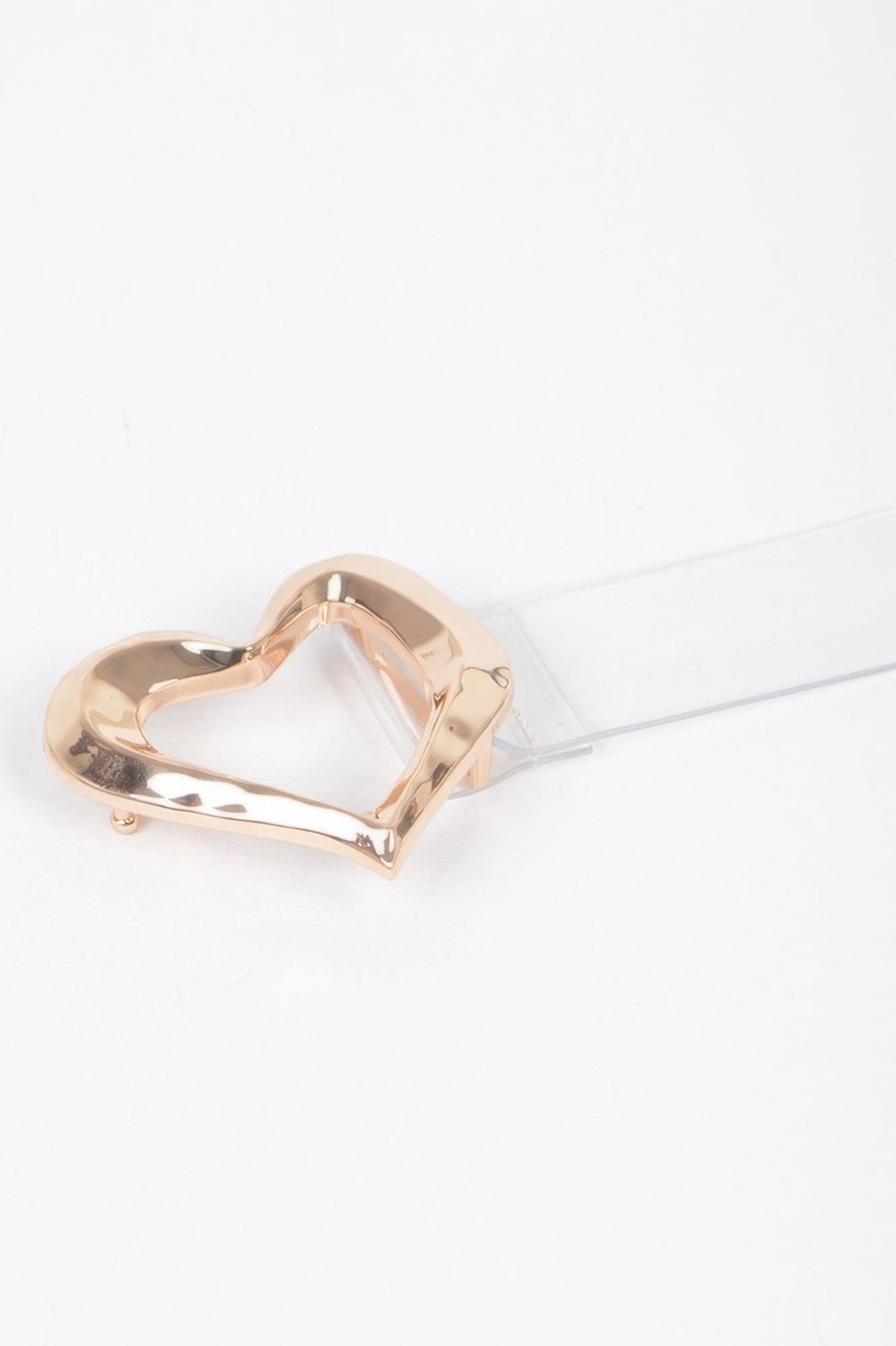 Heart Shape Metal Buckle Plus Size Clear Belt