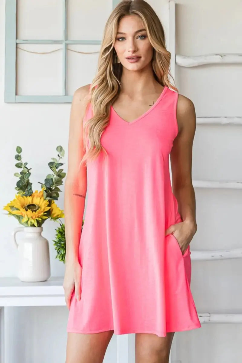 Dresses Trendsi Heimish V-Neck Mini Dress Women's Casual Tank Dress with Pockets
